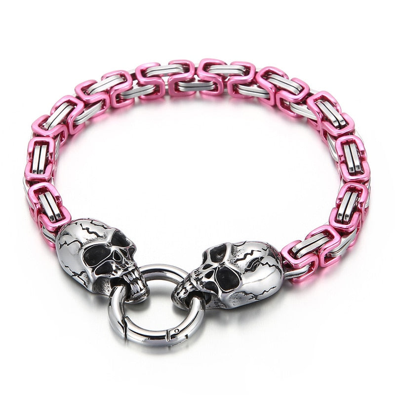 Color Pop Skull Totem Byzantine Chain Bracelet