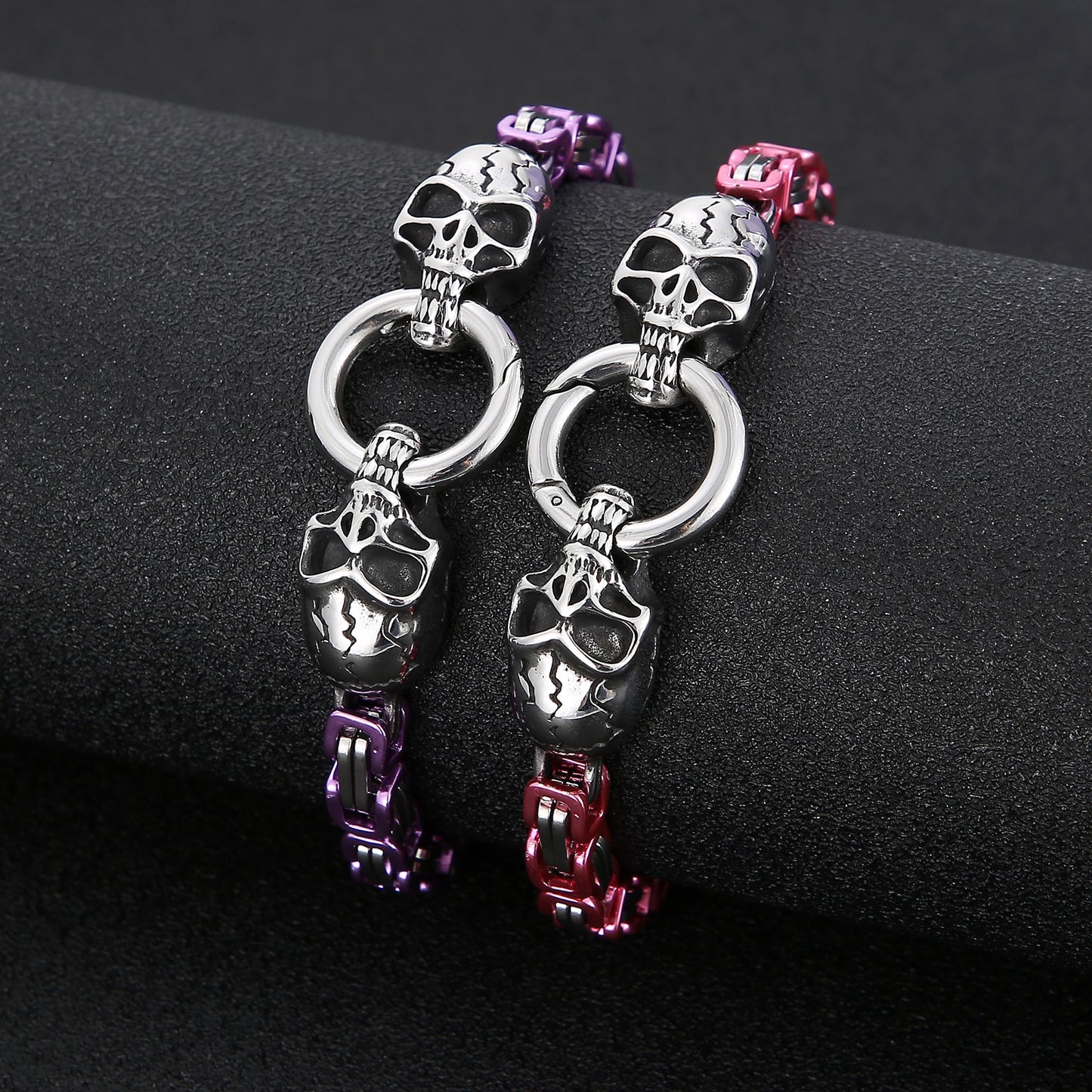 Color Pop Skull Totem Byzantine Chain Bracelet