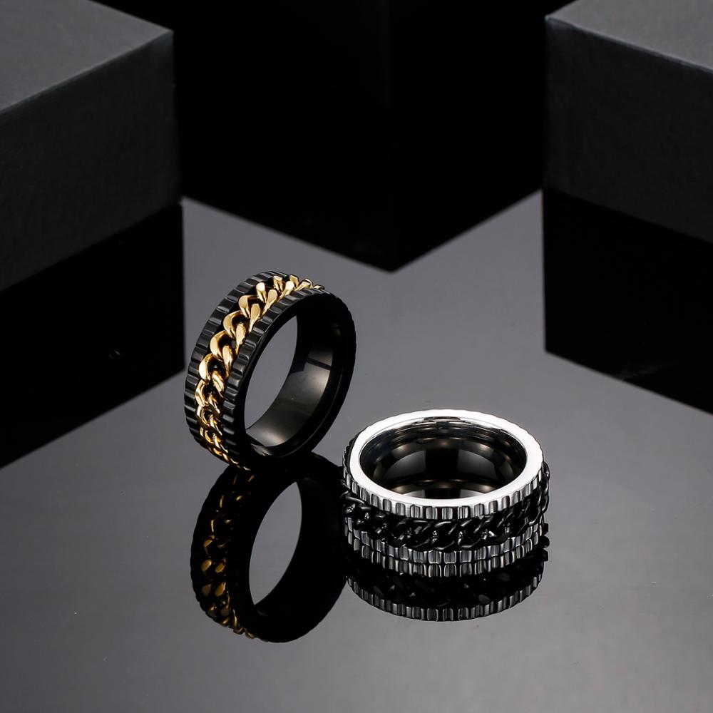 Cuban Chain High Impact Spinner Ring