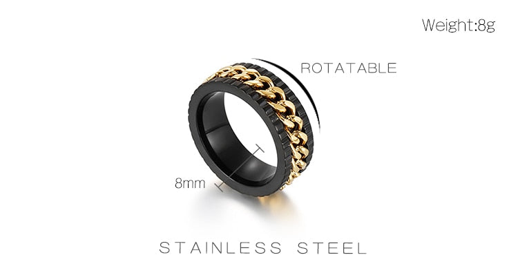 Cuban Chain High Impact Spinner Ring