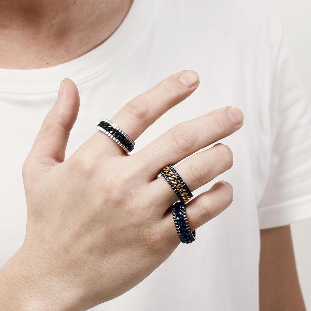 Cuban Chain High Impact Spinner Ring