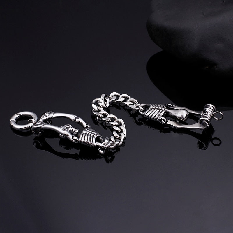 Hanging On Skeleton Memorial Charm Bracelet