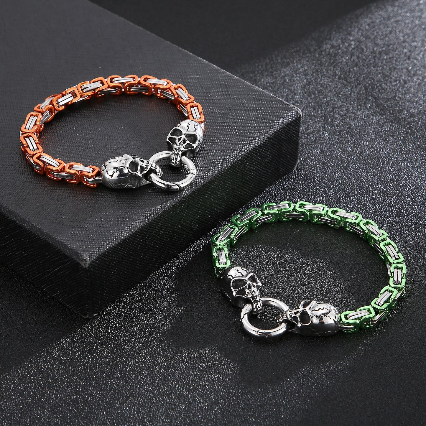 Color Pop Skull Totem Byzantine Chain Bracelet