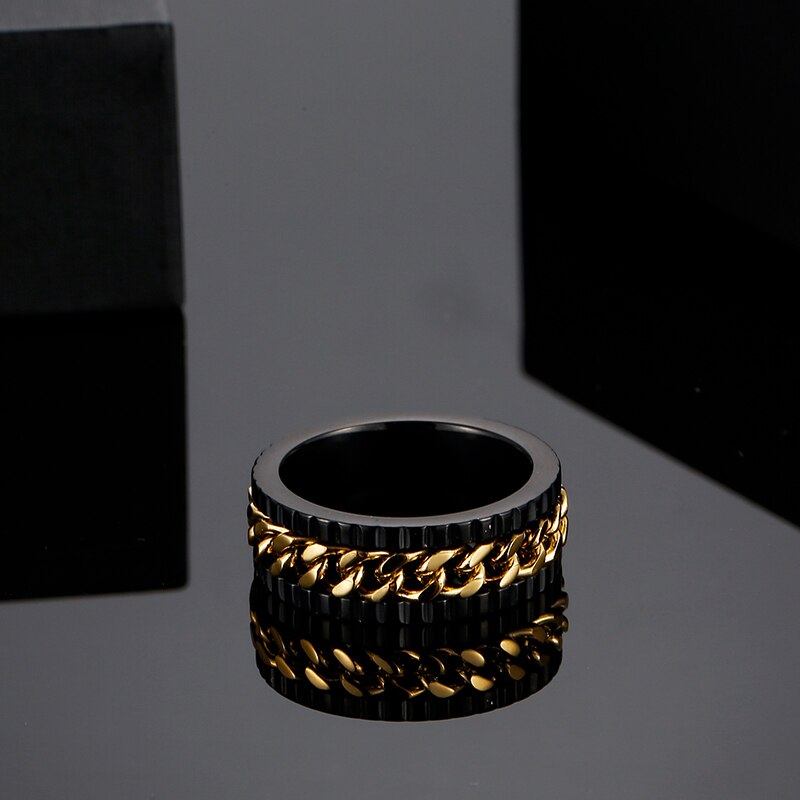 Cuban Chain High Impact Spinner Ring