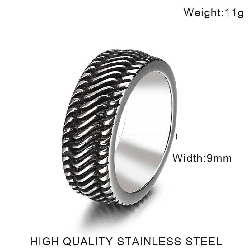 Engraved Tidewater Band Ring