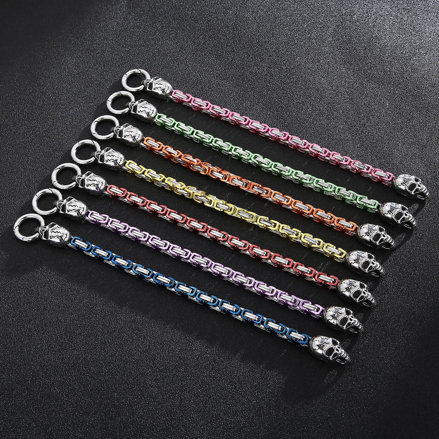 Color Pop Skull Totem Byzantine Chain Bracelet