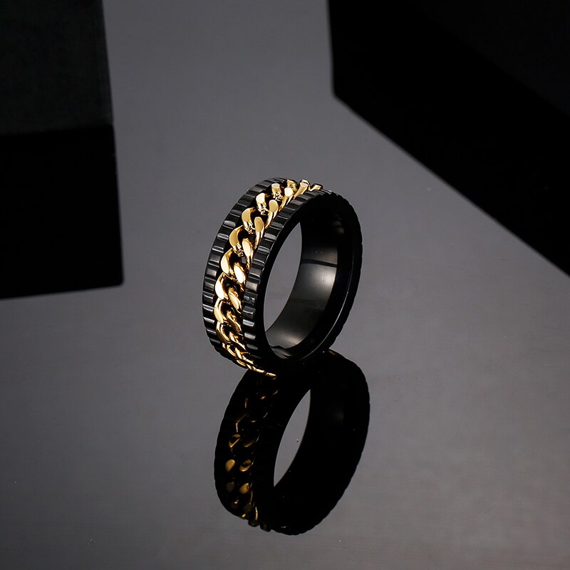 Cuban Chain High Impact Spinner Ring