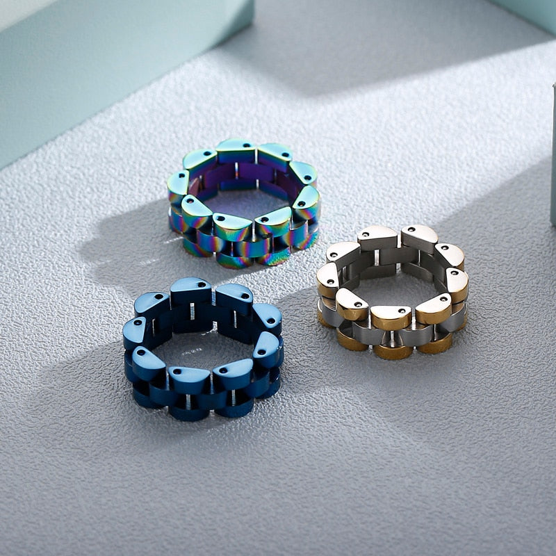 Mechanic Stainless Steel Watch Band Ring