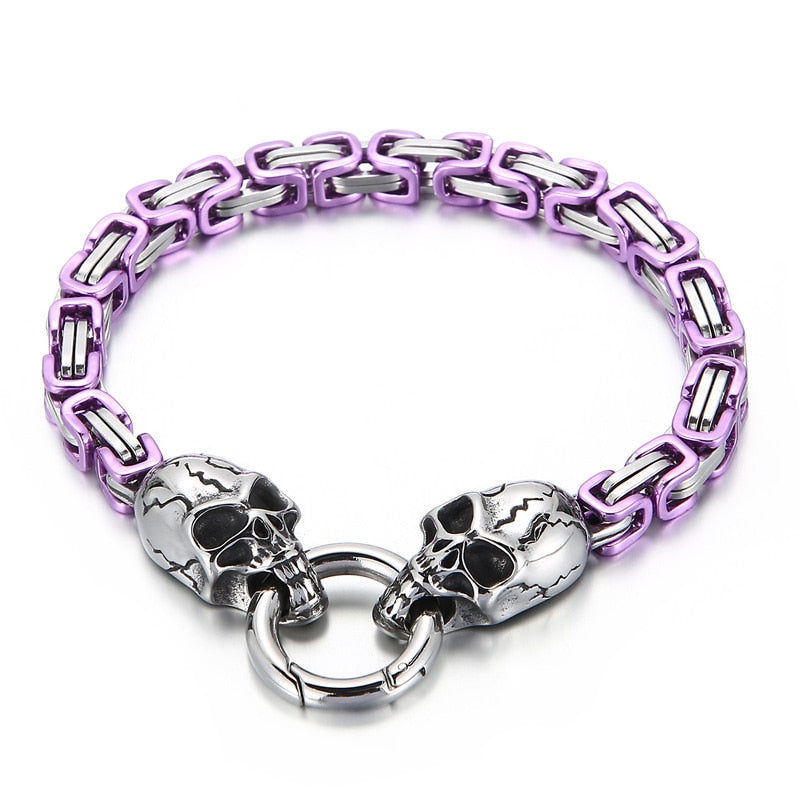 Color Pop Skull Totem Byzantine Chain Bracelet