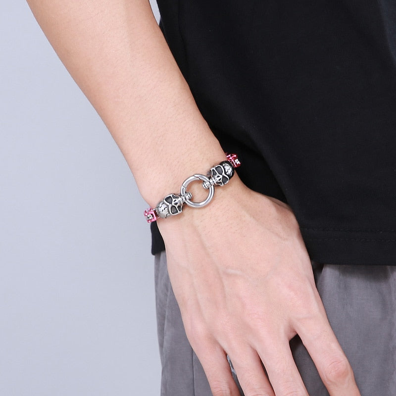 Color Pop Skull Totem Byzantine Chain Bracelet