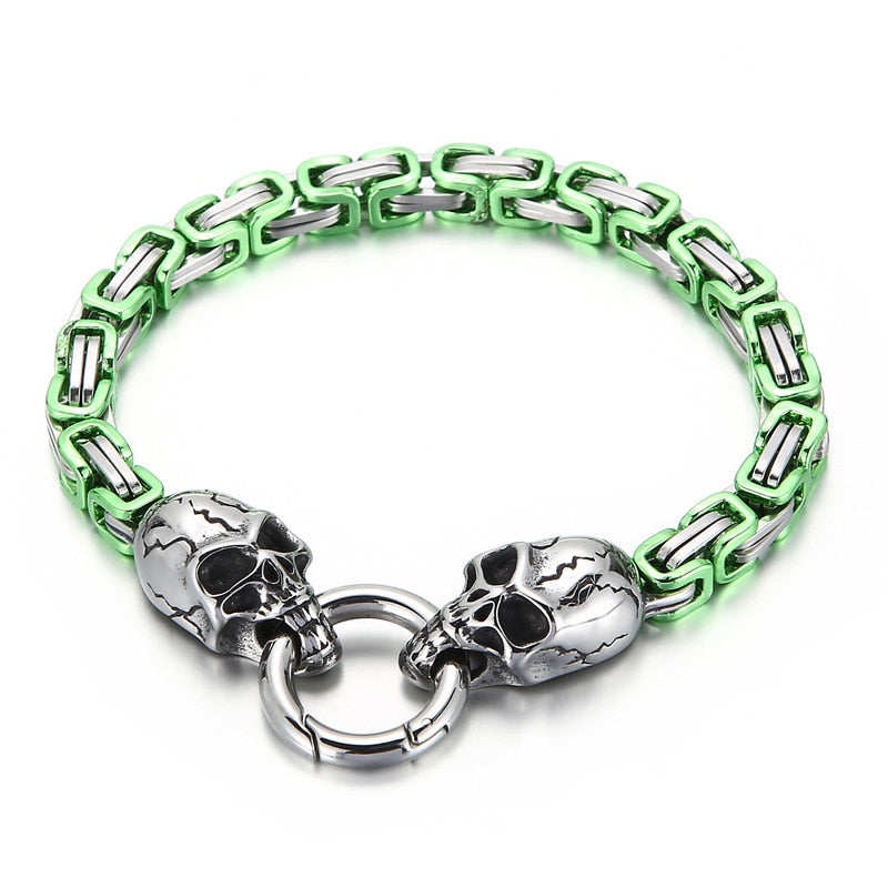 Color Pop Skull Totem Byzantine Chain Bracelet