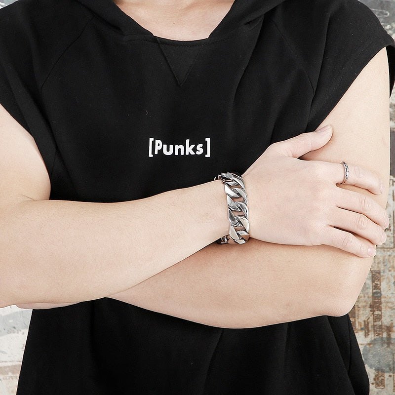 Heavy Duty Cage Fighter's Cuban Link Bracelet