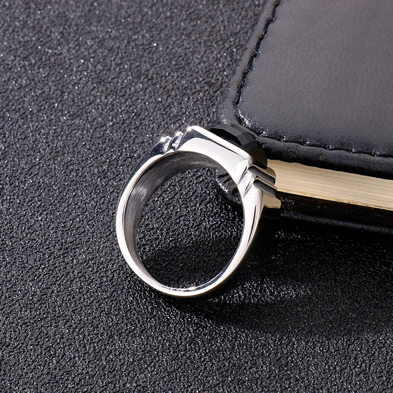 Couple's Matching Sleek Siver-Cast Ring Set