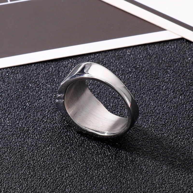 Couple's Matching Sleek Siver-Cast Ring Set