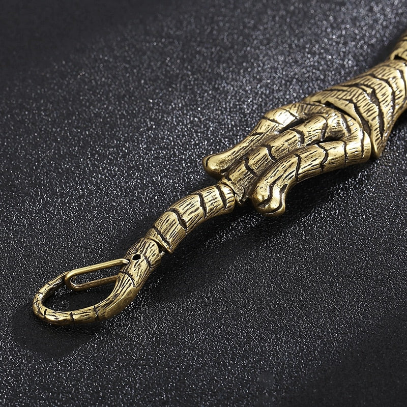 Antiqued Gold Segmented Tiger Totem Bracelet