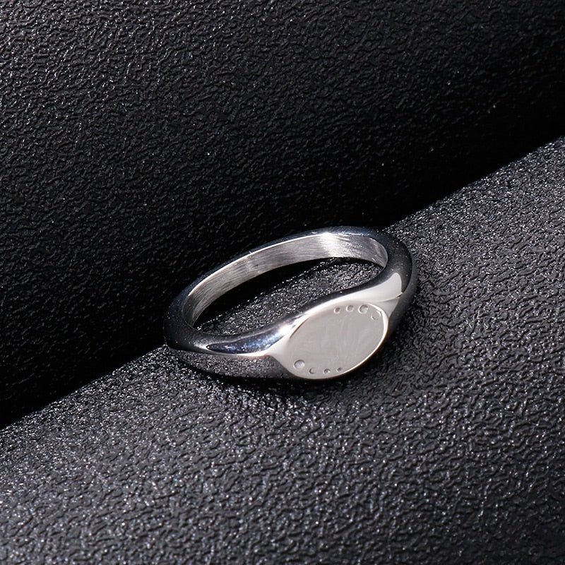 Couple's Matching Sleek Siver-Cast Ring Set