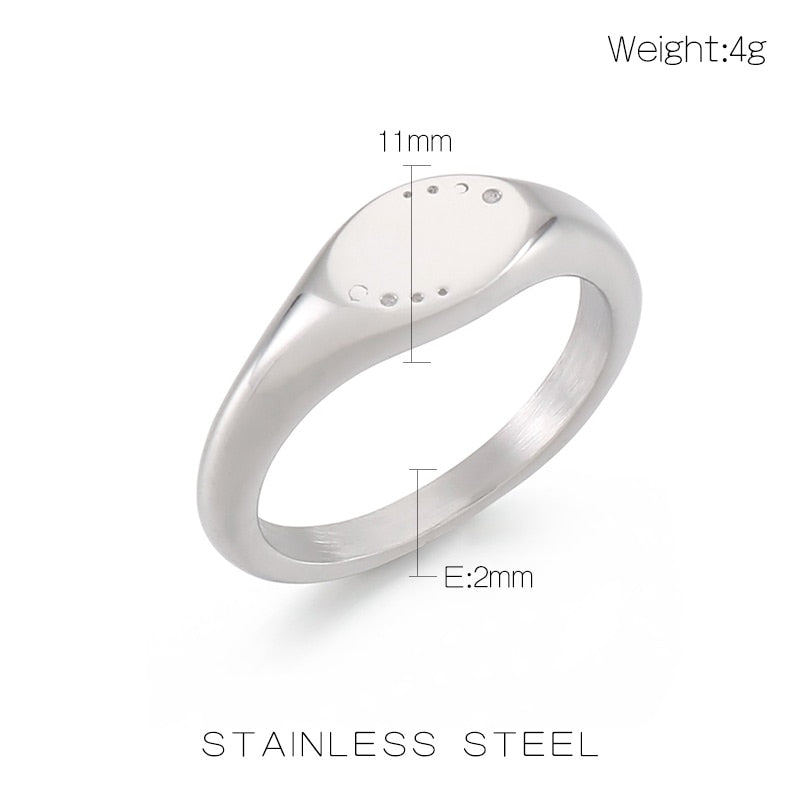 Couple's Matching Sleek Siver-Cast Ring Set