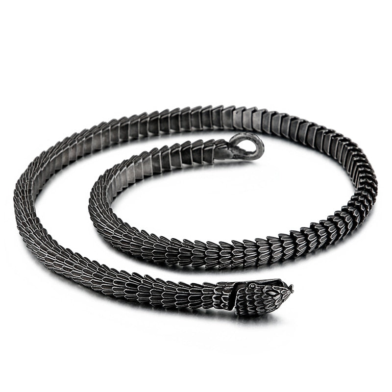 Jormungandr World-Serpent Segmented Steel Necklace