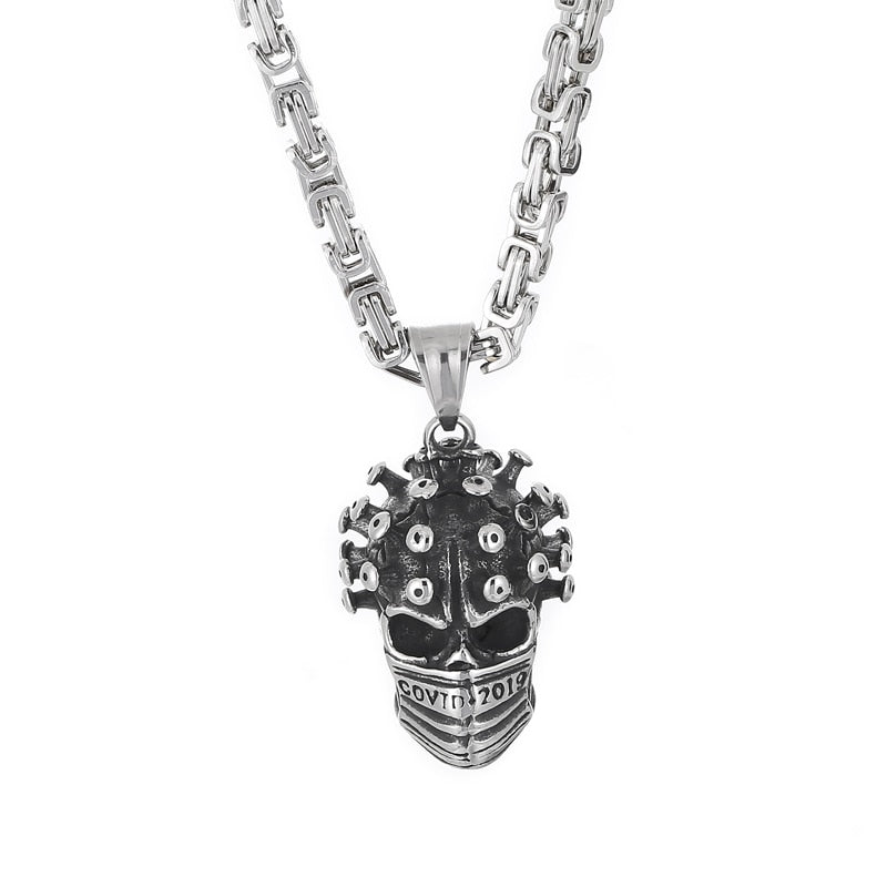 Pinhead Skull Statement Pendant Necklace