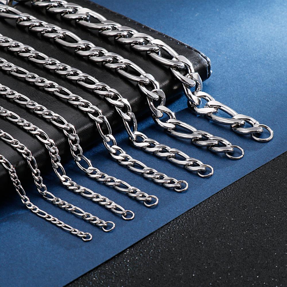 Stately Figaro Chain Steel Bracelet