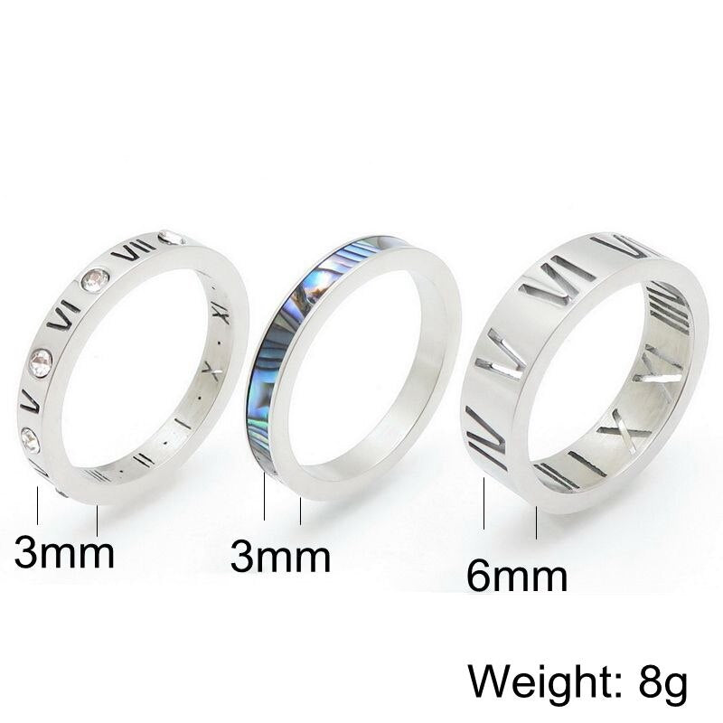 Thinset Titanium Steel Roman Numeral Ring