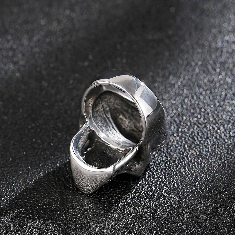 Cracked Skull Steel Signet Ring