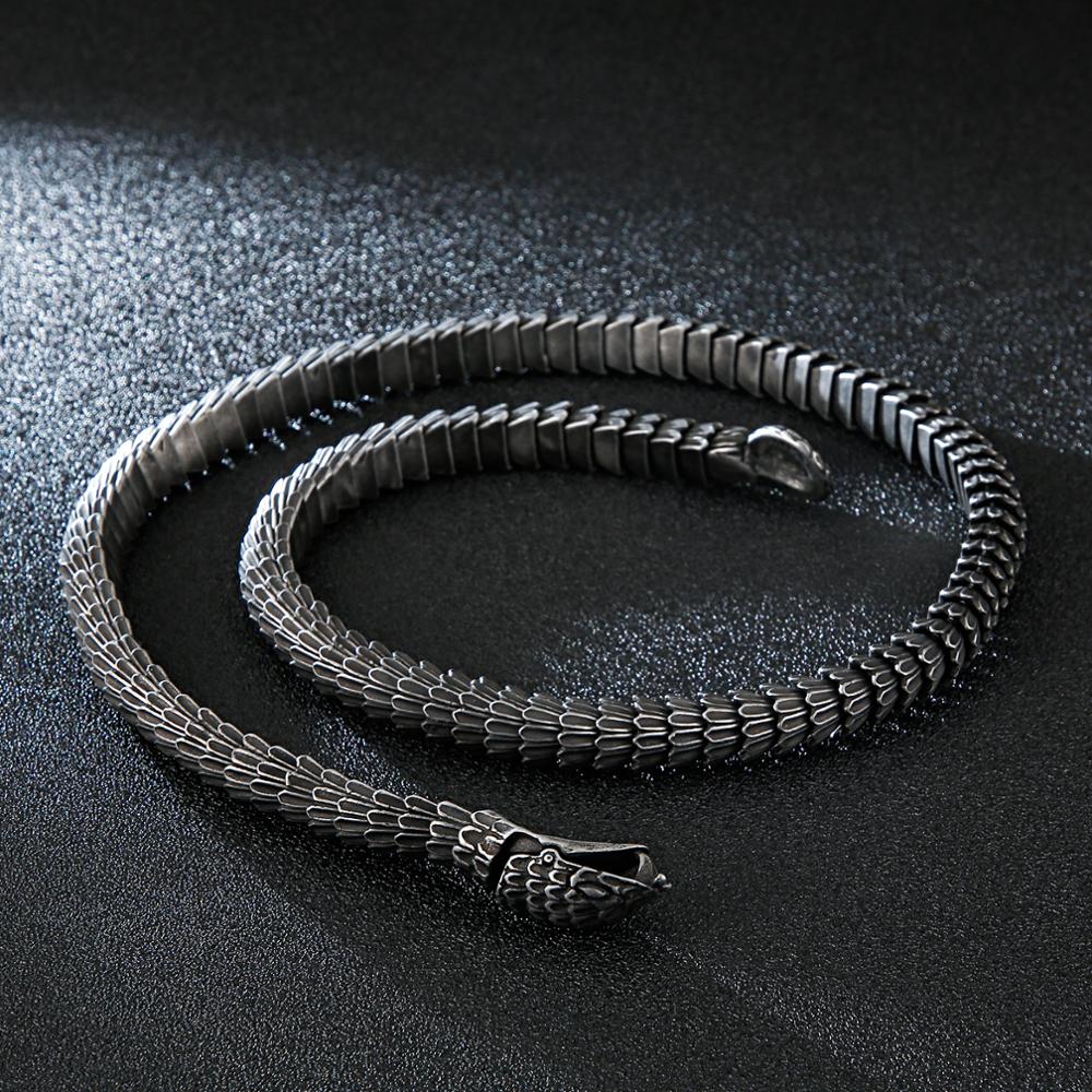 Jormungandr World-Serpent Segmented Steel Necklace