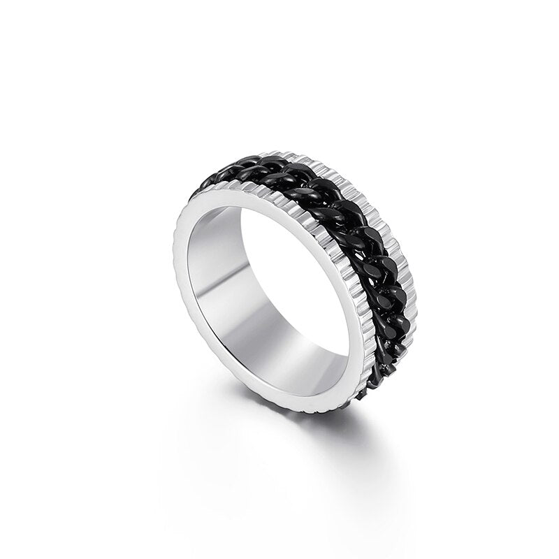 Cuban Chain High Impact Spinner Ring