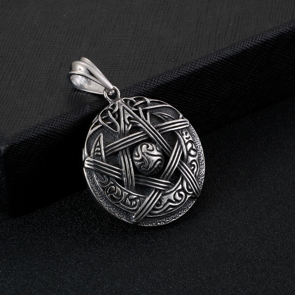 Wiccan Moon Sigil Pentagram Pendant Necklace