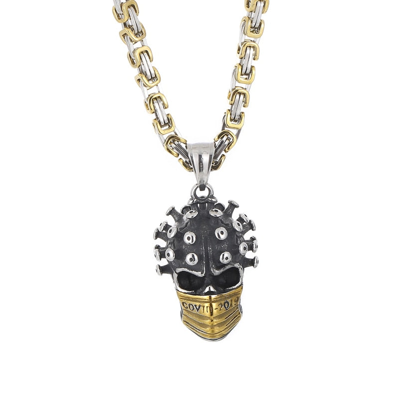 Pinhead Skull Statement Pendant Necklace