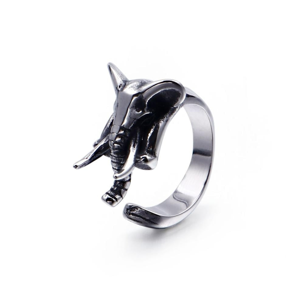 Modern Elephant Signet Ring