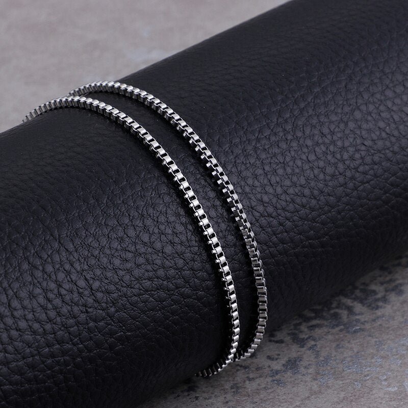 Titanium Steel Delicate Box Chain Layering Necklace