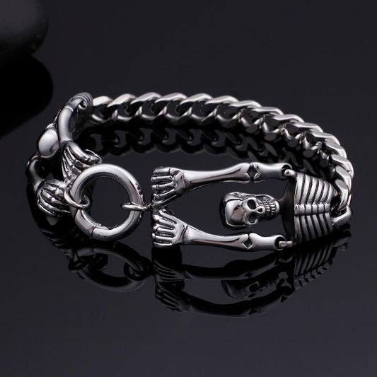 Hanging On Skeleton Memorial Charm Bracelet