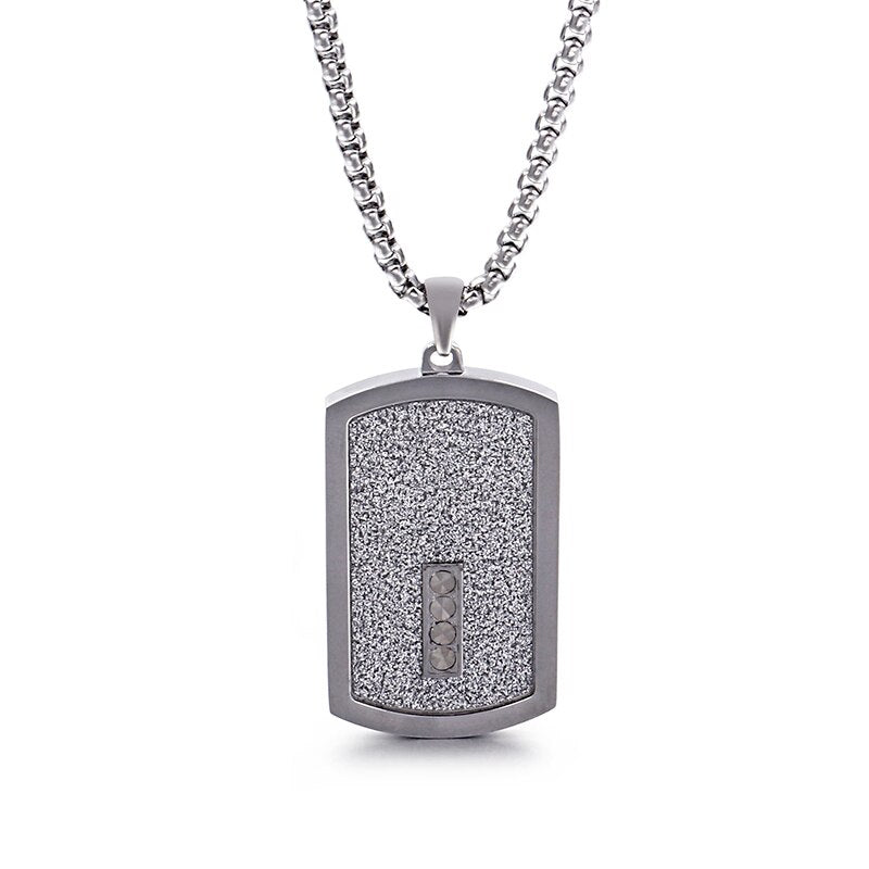 Iced Out Dogtag Pendant Necklace