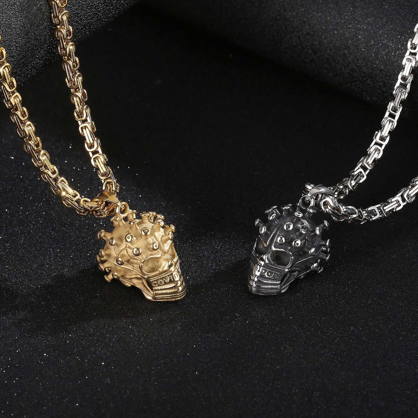 Pinhead Skull Statement Pendant Necklace