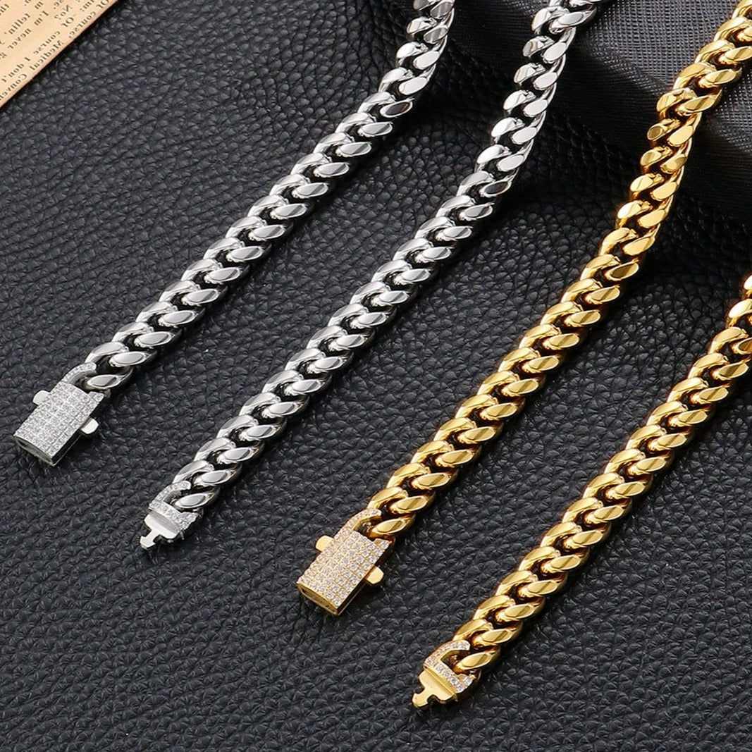 Iced Closure Low Profile Cuban Chain