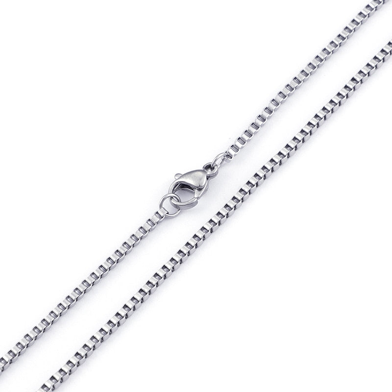 Titanium Steel Delicate Box Chain Layering Necklace