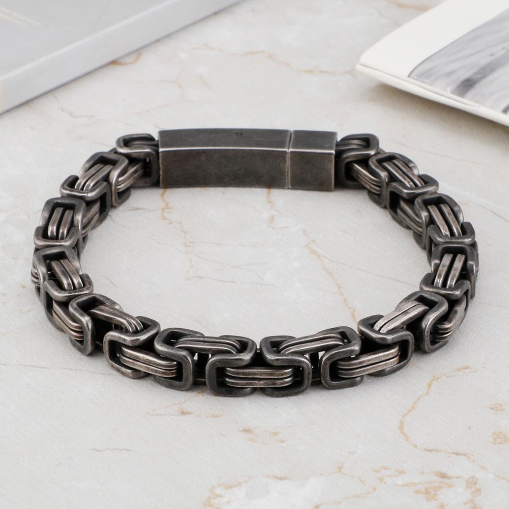 Gunmetal Modern Byzantine Chain Bracelet