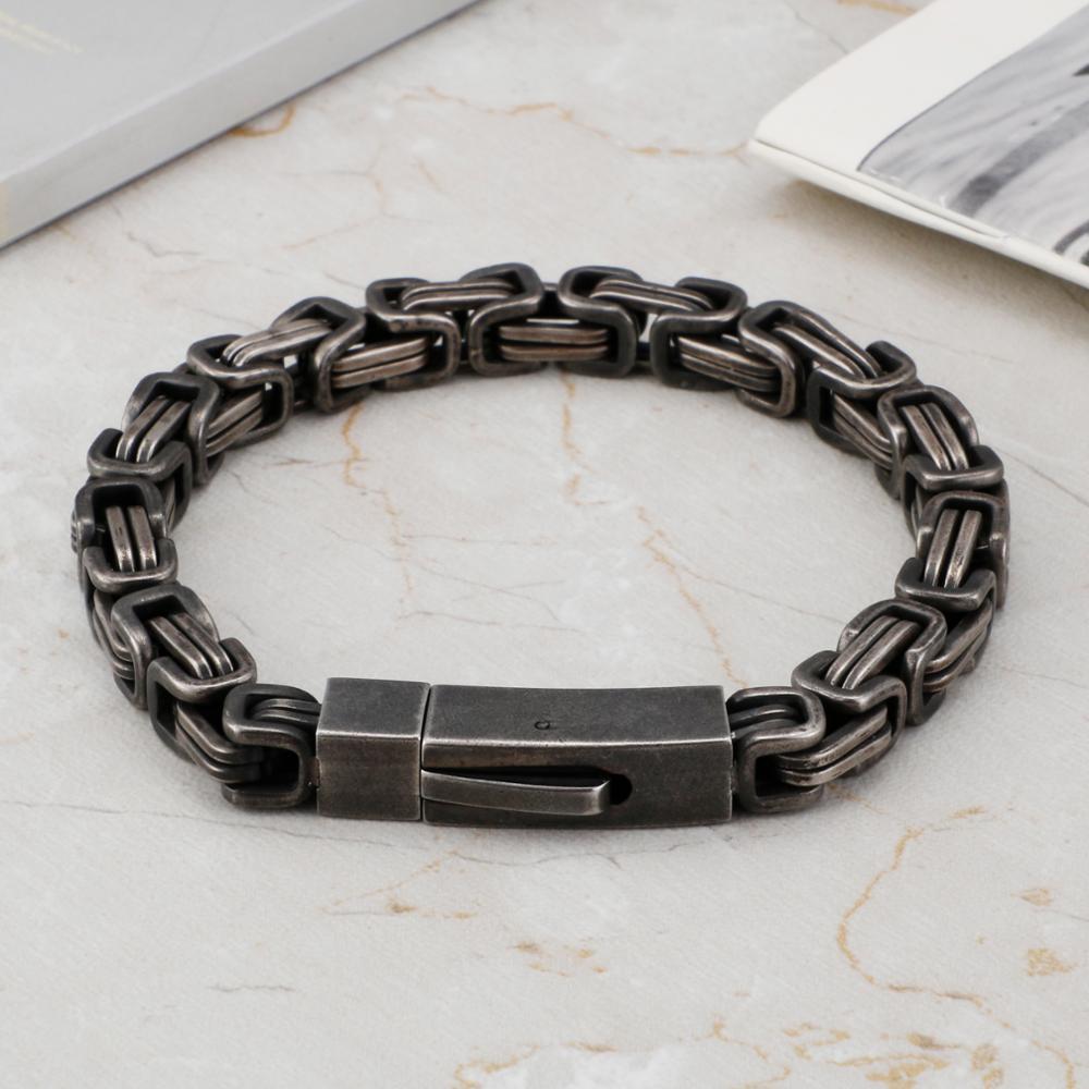 Gunmetal Modern Byzantine Chain Bracelet