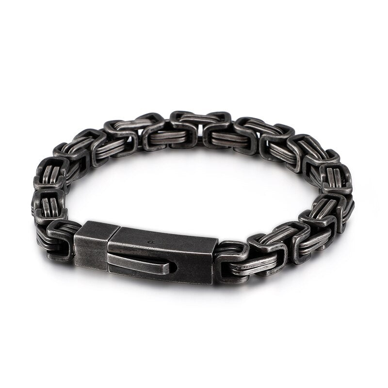 Gunmetal Modern Byzantine Chain Bracelet