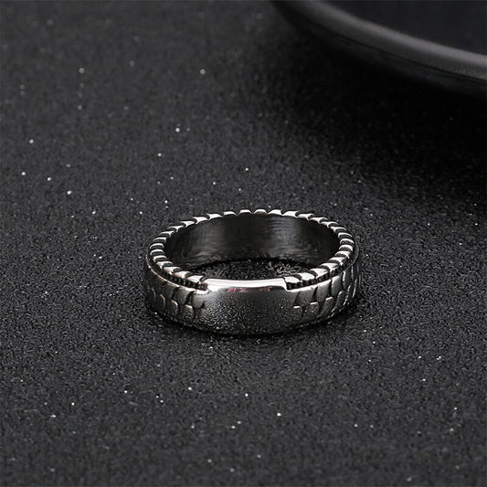 Motorcycle Tire Tread Statement Ring