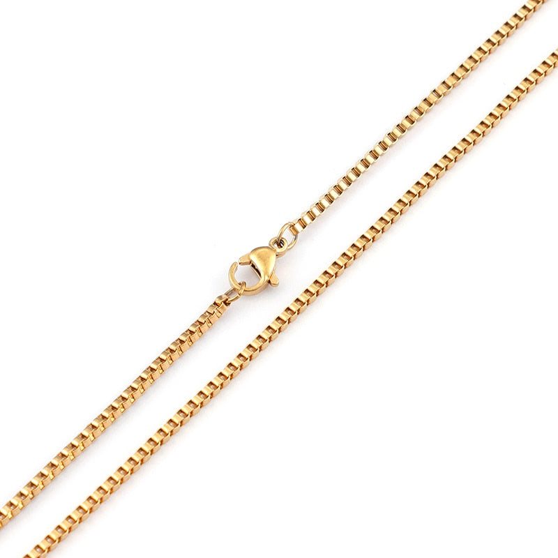 Titanium Steel Delicate Box Chain Layering Necklace