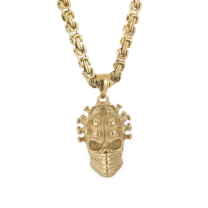 Pinhead Skull Statement Pendant Necklace