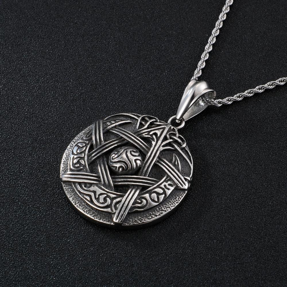 Wiccan Moon Sigil Pentagram Pendant Necklace