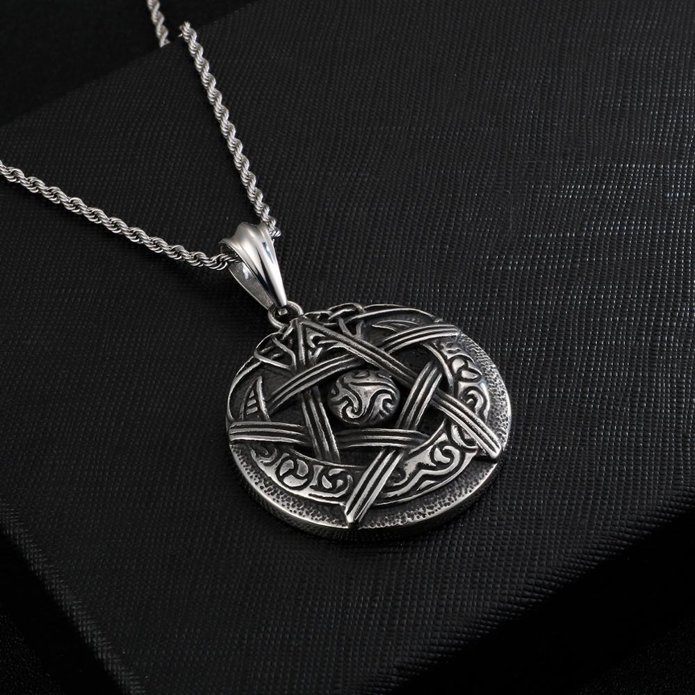 Wiccan Moon Sigil Pentagram Pendant Necklace