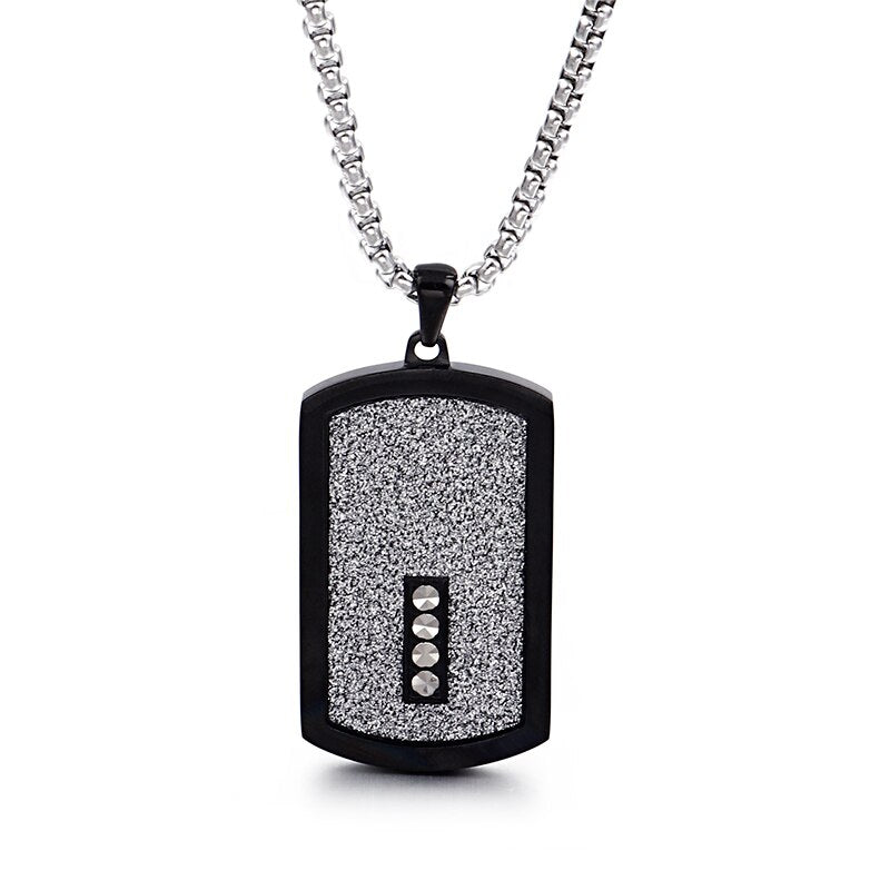 Iced Out Dogtag Pendant Necklace