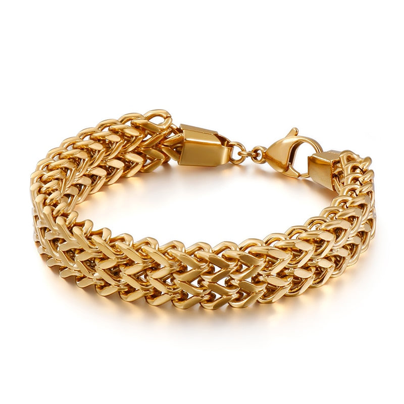 Dual Strand Wheat Chain Bracelet