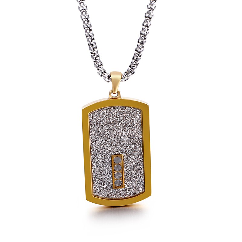 Iced Out Dogtag Pendant Necklace