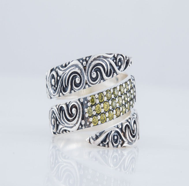 Norse Snake Style Spiral Ring in Sterling Silver