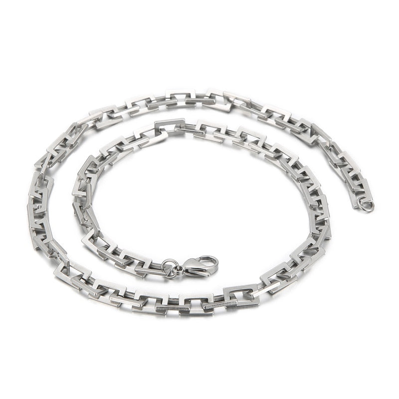 Modern Square Chain Statement Necklace